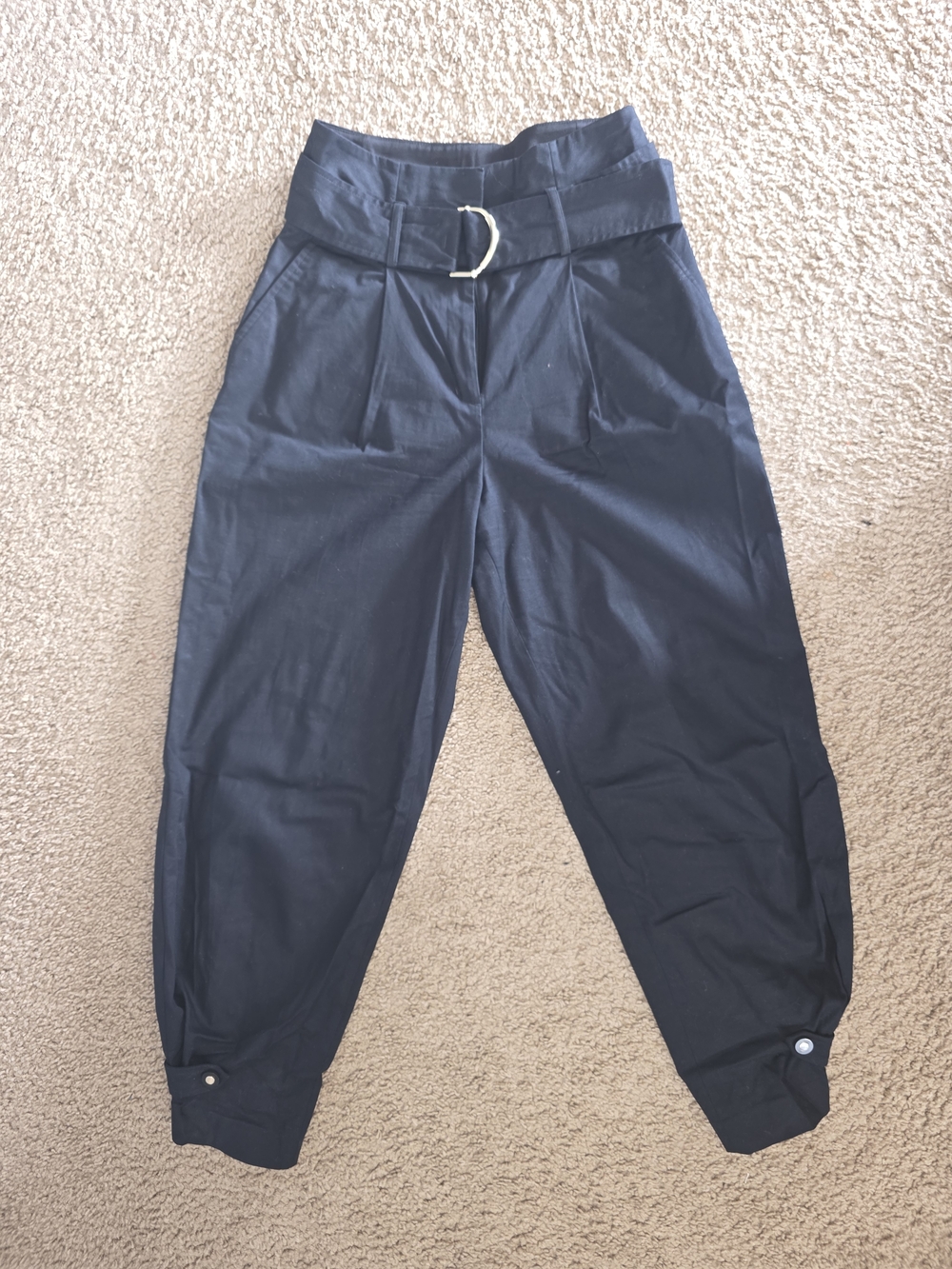 Express Black High-waisted Barrel Pants In Size 8L